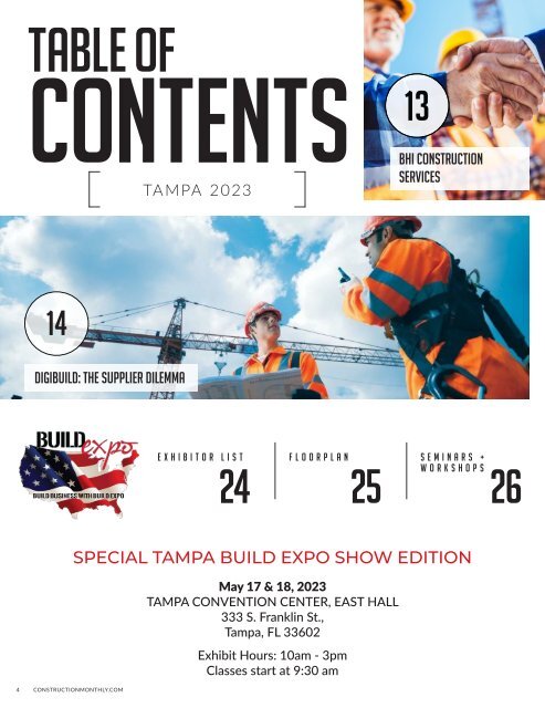 Construction Monthly Magazine | Tampa 2023 Build Expo Show Edition