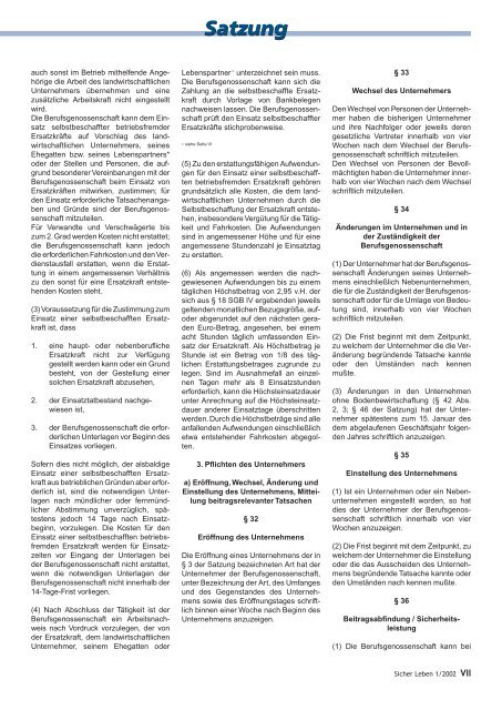 SL Ausgabe 2002-1 P - Die Landwirtschaftliche Sozialversicherung