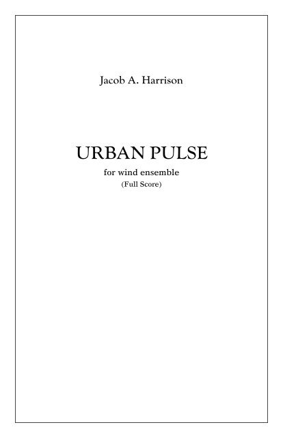 Jacob Harrison - Urban Pulse