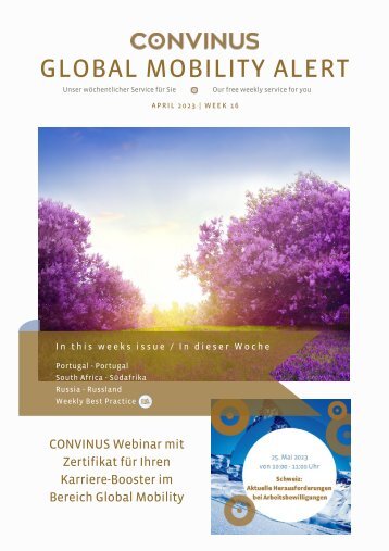 CONVINUS Global Mobility Alert - Week 16.2023