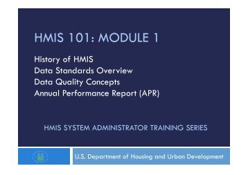 HMIS 101: MODULE 1 - HMIS.info