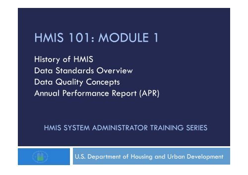 HMIS 101: MODULE 1 - HMIS.info