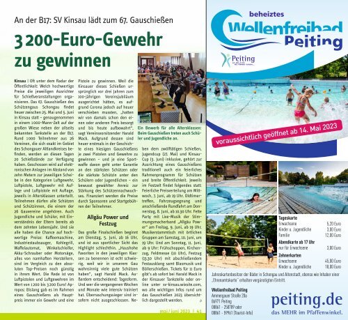 altlandkreis - Das Magazin für den westlichen Pfaffenwinkel - Ausgabe Mai/Juni 2023