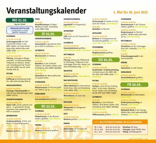 altlandkreis - Das Magazin für den westlichen Pfaffenwinkel - Ausgabe Mai/Juni 2023