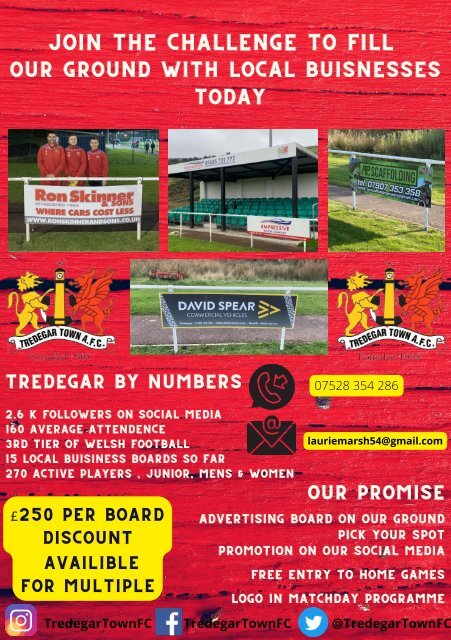 TREDEGAR TOWN VS NEWPORT CITY FC