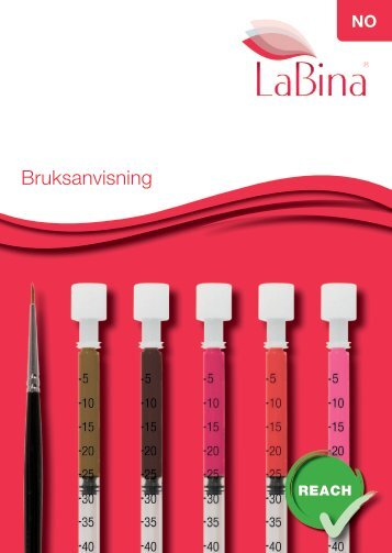 NO - LaBina - Fargekvalitetsmønster - Pigmentfargene - Instruksjoner for bruk - Pigmentfarger for Permanent Makeup & Microblading