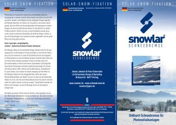 snowlar® - Schneebremse für Photovoltaikanlagen