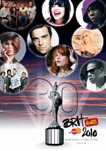 The BRIT Awards 2010 with Mastercard - Show Programme