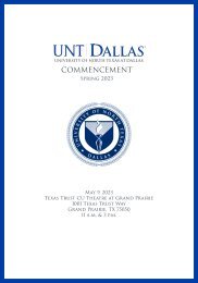 UNT Dallas Commencement Program Spring 2023