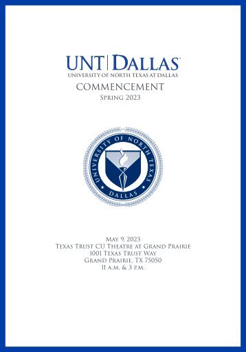 UNT Dallas Commencement Program Spring 2023