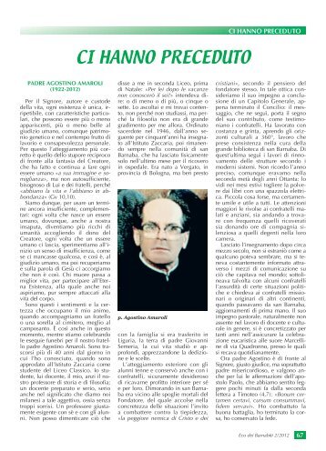 ci hanno preceduto - Centro Studi Storici dei PP. Barnabiti - Index