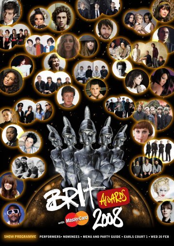 The BRIT Awards 2008 with Mastercard - Show Programme