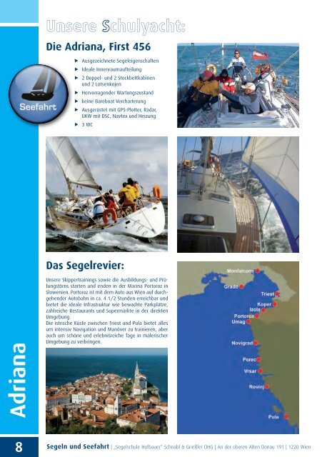 Segeln und Seefahrt 2012 SEGELSCHULE HOFBAUER