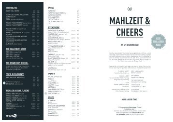 Speisekarte River Haus Bar & Grill 2023