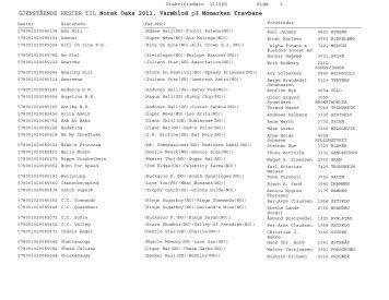 GJENSTÅENDE HESTER TIL Norsk Oaks 2011 ... - Travsport.no