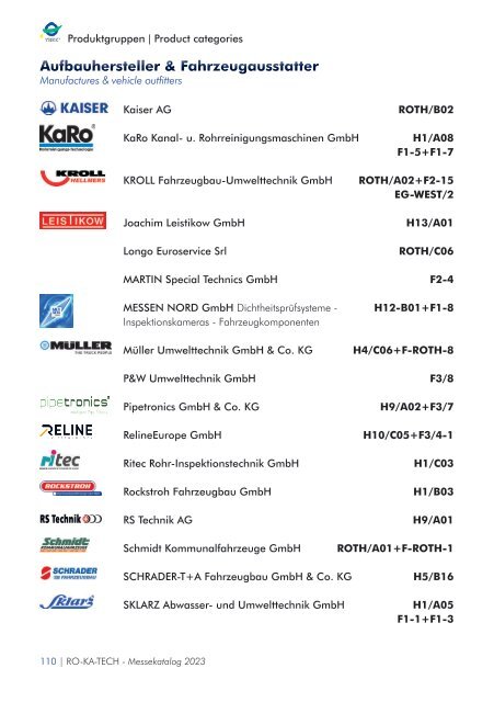 RO-KA-TECH 2023 Messekatalog