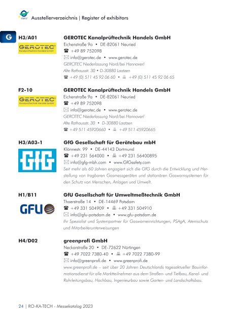 RO-KA-TECH 2023 Messekatalog