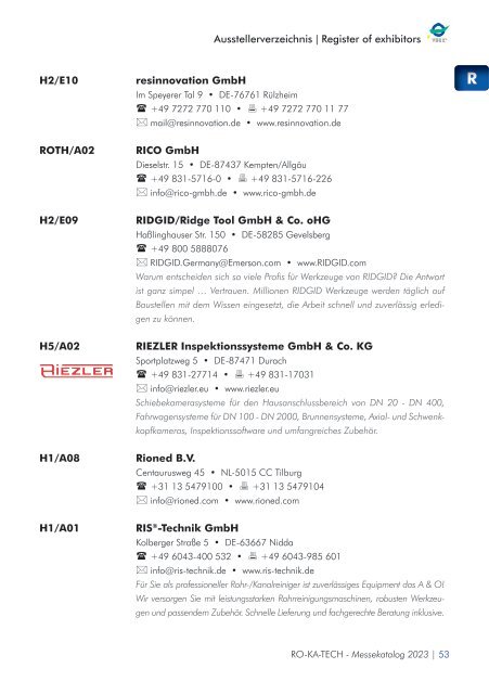 RO-KA-TECH 2023 Messekatalog