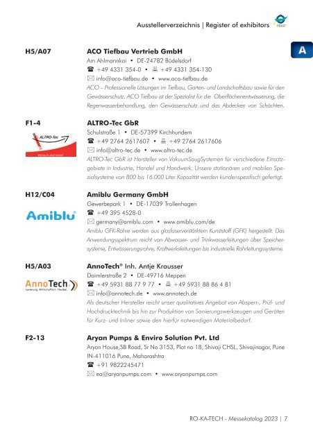 RO-KA-TECH 2023 Messekatalog