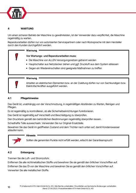 ATH-Heinl Changer accessories  ATH RB20-3 Multilingual