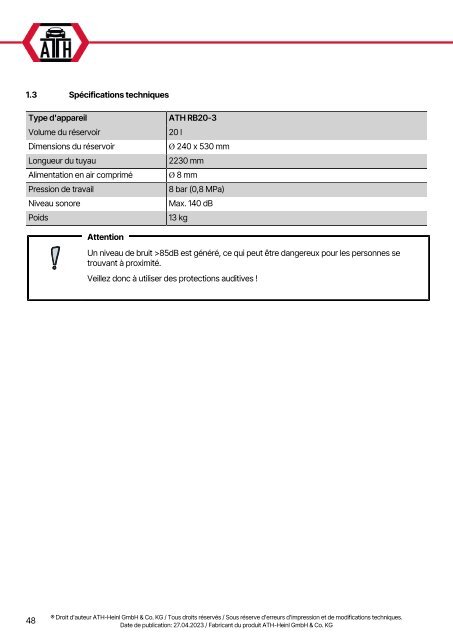 ATH-Heinl Changer accessories  ATH RB20-3 Multilingual