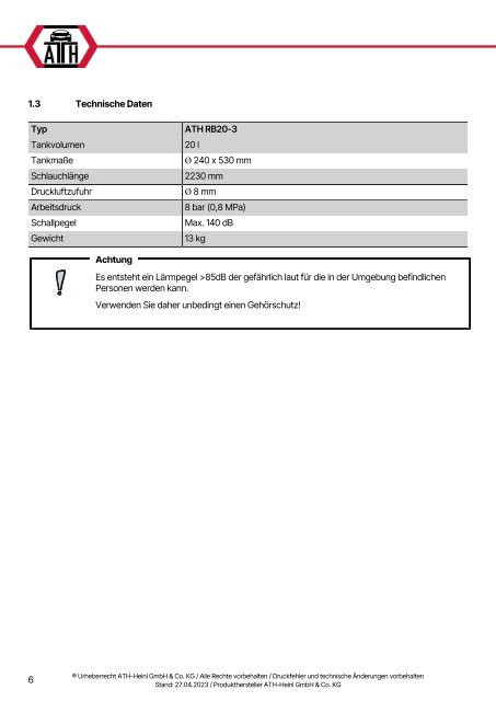 ATH-Heinl Changer accessories  ATH RB20-3 Multilingual