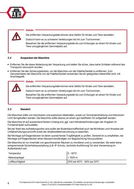 ATH-Heinl Changer accessories  ATH RB20-3 Multilingual