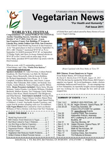 Vegetarian News WORLD VEG FESTIVAL - The San Francisco ...
