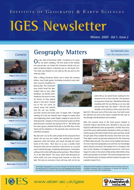 IGES Newsletter Issue 2 - Aberystwyth University