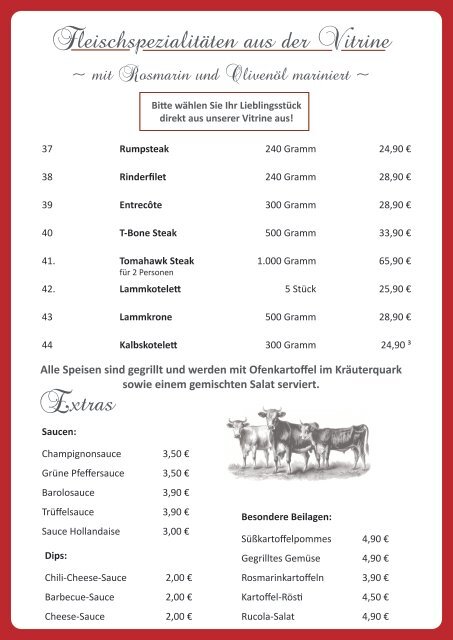 Speisekarte Ristorante Rossini Erfurt 2023