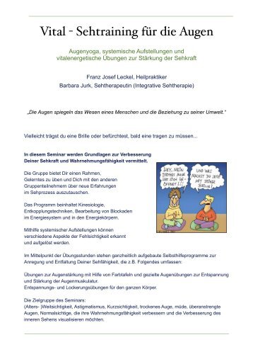 Vital Training Flyer - Franz Josef Leckel