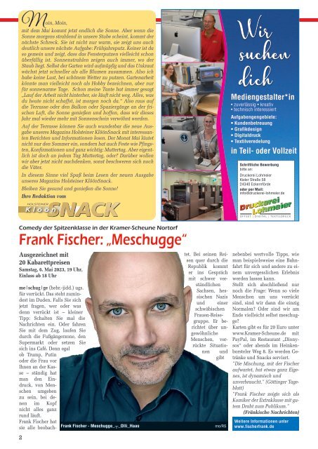 Holsteiner KlöönSNACK - Ausgabe Rendsburg / Mittelholstein - Mai 2023