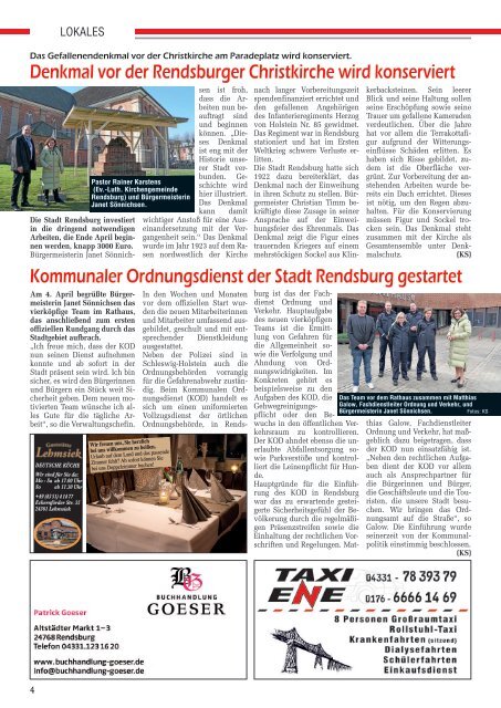 Holsteiner KlöönSNACK - Ausgabe Rendsburg / Mittelholstein - Mai 2023