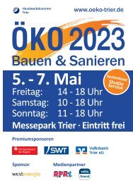 ÖKO 2023 - Bauen & Sanieren - 5. - 7. Mai im Messepark Trier