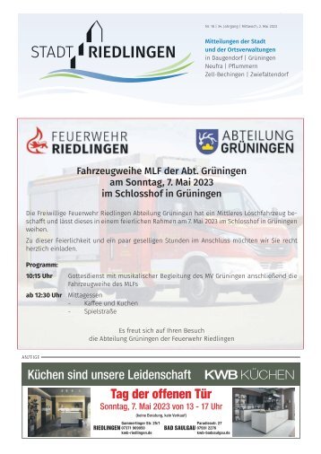 02.05.2023 Amtliches Mitteilungsblatt Riedlingen