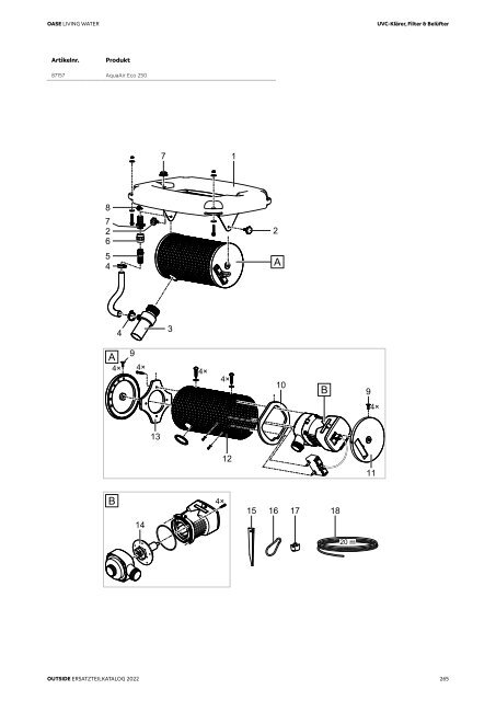 OASE Ersatzteilkatalog 2022 V1