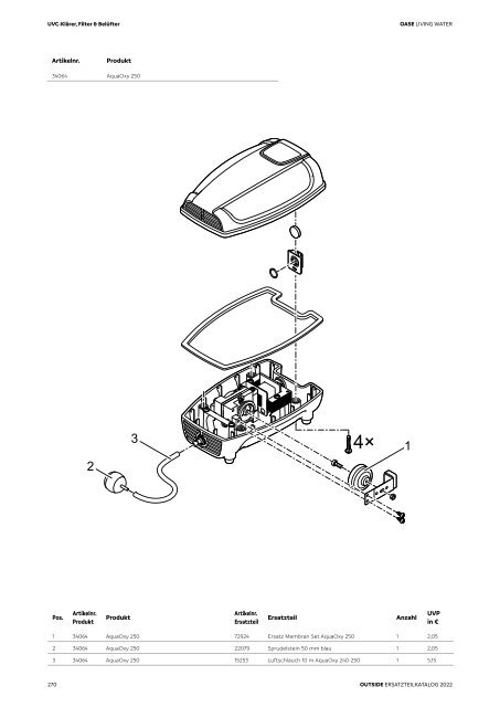 OASE Ersatzteilkatalog 2022 V1