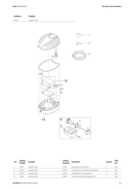 OASE Ersatzteilkatalog 2022 V1