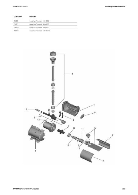 OASE Ersatzteilkatalog 2022 V1