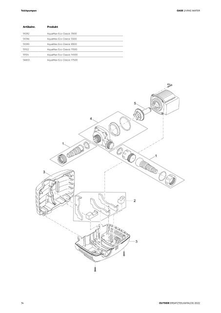 OASE Ersatzteilkatalog 2022 V1