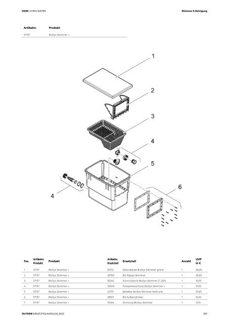 OASE Ersatzteilkatalog 2022 V1