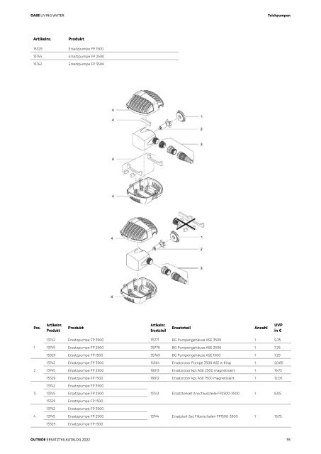 OASE Ersatzteilkatalog 2022 V1