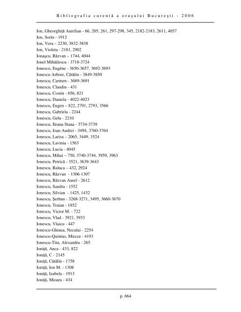 Bibliografia curent ă a ora ş ului Bucure ş ti - 2006 p. 595 INDEX ...