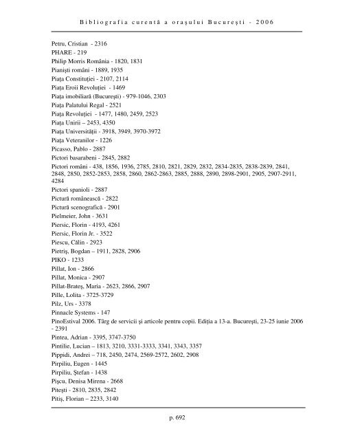 Bibliografia curent ă a ora ş ului Bucure ş ti - 2006 p. 595 INDEX ...