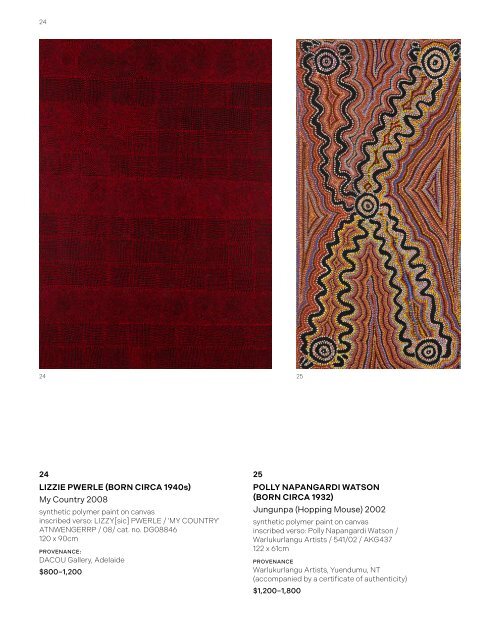 GA045 | The Alison Kelly Collection of Indigenous Art