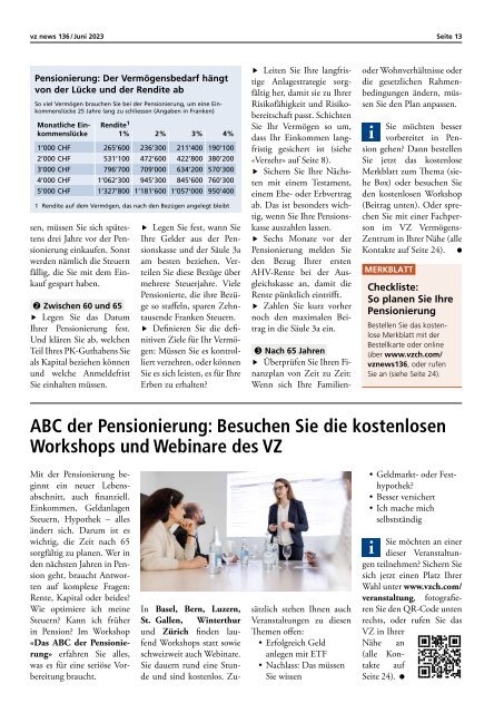 vznews, Schweiz deutsch, Juni 2023, Ausgabe 136