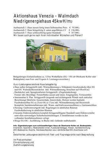 Aktionshaus Venezia - Walmdach ... - Wolfinger Holzbau GmbH