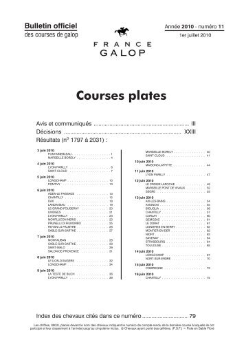 Courses plates - France Galop