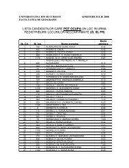 lista candidatilor care pot ocupa un loc in urma redistribuirii locurilor ...