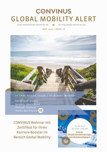 CONVINUS Global Mobility Alert - Week 18.2023